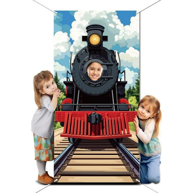 7x5 FT Western Train Track Photography Backdrop - Railroad Crossing Scene For Baby Showers, Birthdays, Parties