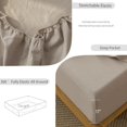 thumbnail image 5 of Bedding Sheet Set Washed Cotton Linen Like Textu Breathable Durable Soft Comfy (Dark Orange Queen), 5 of 5