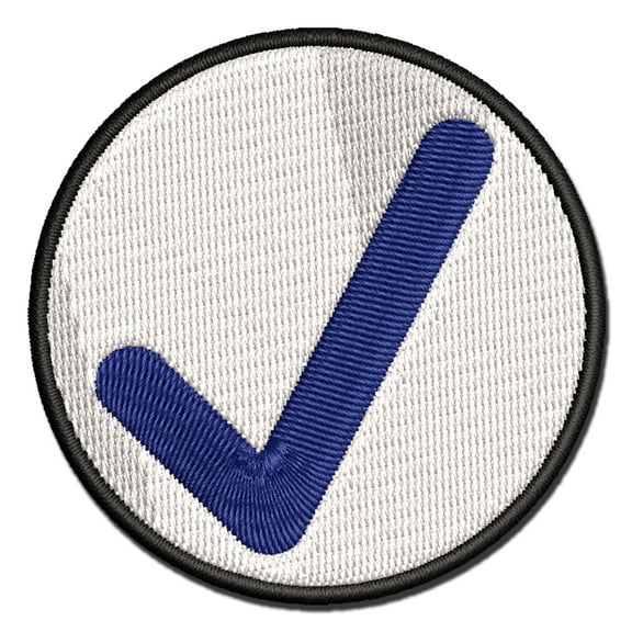 Check Mark Symbol Applique Multi-Color Embroidered Iron-On Patch - 2.5 Inch Small