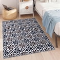 thumbnail image 2 of Washable Area Rug for Living Room, 4'x6' Moroccan Tile Geometric Non-Slip indoor Rug, Soft Low Pile & Stain Resistant Carpet for Bedroom, Dining Room, Kitchen, Entryway, Nursery, 2 of 8