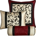 thumbnail image 3 of Lanco Ruby Red Swirl 7-Piece Bedding Comforter Set, Cream, Bed Size Full, 100% Polyester, 3 of 5