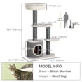 thumbnail image 2 of 39" White Cat Tree Tower with Condo & Scratching Posts - Multi-Level Activity Center for Small Cats - Living Room, Bedroom Pet Furniture, 2 of 7