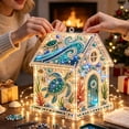 thumbnail image 4 of 3D Christmas House Pearl Art Kit, Lighted DIY Diamond Art Craft with Rhinestones and Pearl Beads, Plastic Tabletop Holiday Decor, by Zovey, 4 of 8