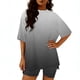 thumbnail image 4 of Eres Más Que una Camisa de Puntuación de Prueba Blusa de Manga Corta de Cuello Redondo de las Mujeres con Pantalones de Cintura Elásticos, Set Deportivo Casual de 2 Piezas, 4 of 6