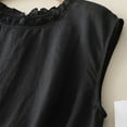 thumbnail image 5 of Womens Cotton Linen Waistcoat Button Down Sleeveless Lightweight Vests Casual Solid Color Fashion Ruffled Jackets, 5 of 6