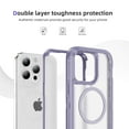 thumbnail image 3 of ELEHOLD for iPhone 15 Pro Max Case,Compatible with Mag Safe Accessory,Magnetic Heavy Duty Drop Protection Invisible Kickstand Rugged Military-Grade Protective Phone Case ,Purple+Clear, 3 of 7
