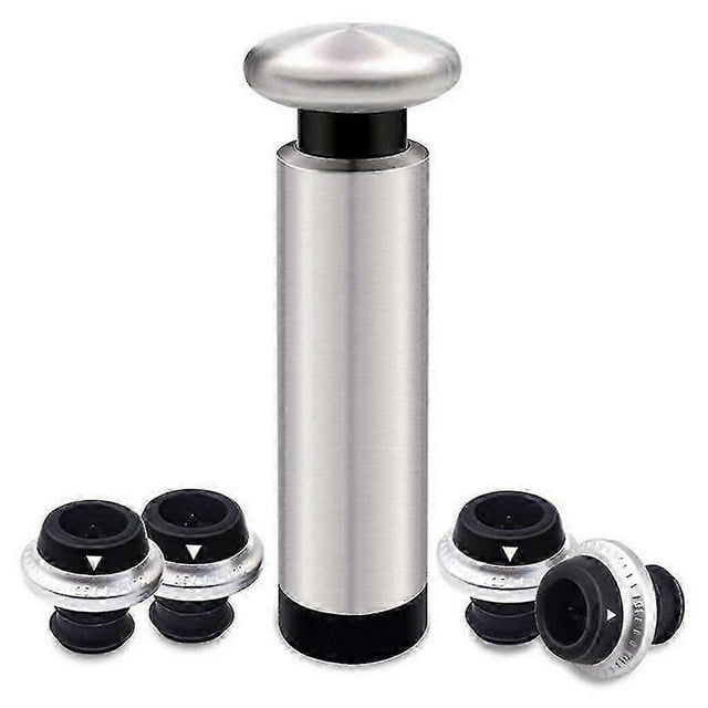 Wine Stoppers Wine Saver Pump With Wine Bottle Stoppers,stainless Steel