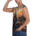 thumbnail image 3 of Fotbe Flower Meditating Rabbit Men's Camiseta sin Mangas Estampada para Hombres, Playera Casual para Gimnasio, Entrenamiento, Playa-Large, 3 of 7