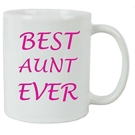 For the Best Aunt Ever - 11 oz White Ceramic Coffee Mug with FREE White Gift Box for Holiday Gift or
