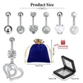 thumbnail image 2 of Dsseng 7Pcs Belly Button Ring 14G Shiny Belly Rings Silver Belly Button Piercing Navel Rings, 2 of 7