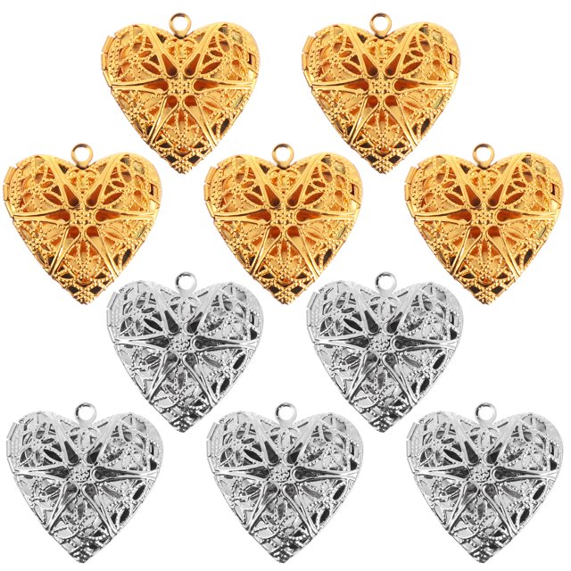 10pcs Photo Cadre Collier Pendentifs Créatif Coeur Forme Collier Bijoux Cadeau