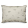 thumbnail image 2 of Creative Products Gray and Cream Delicate Bee Pattern 20 x 14 Spun Poly Pillow, 2 of 3