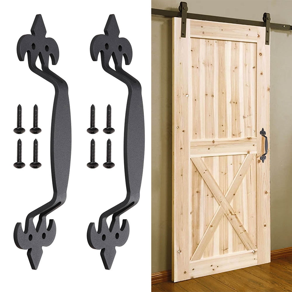 Set Of 2 Handles RUSTIC cast iron Vintage style Barn Gate Pulls Drawer Door Shed 