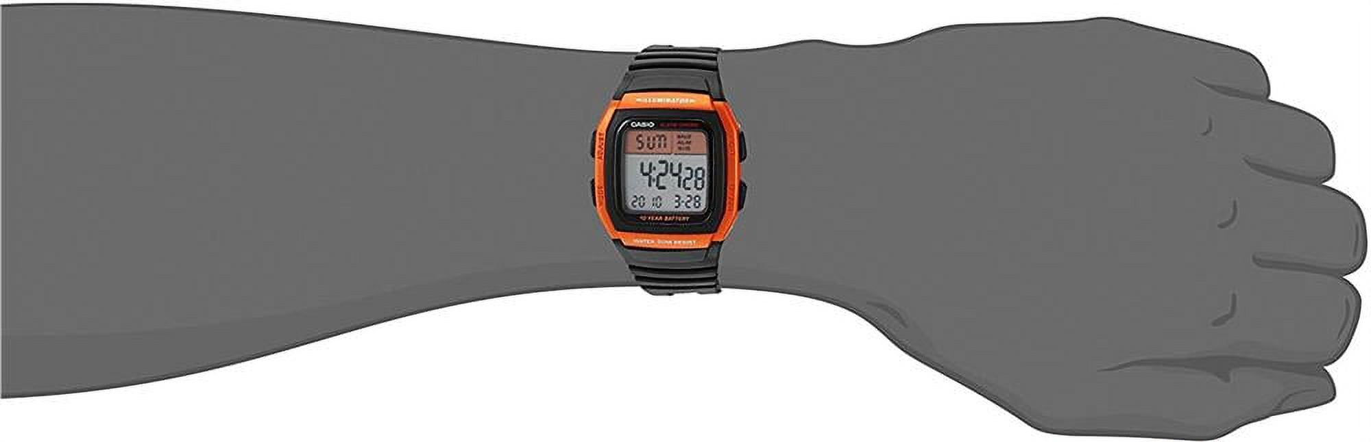Casio Men's Sport Digital Watch, Black/Orange W96H-4A2V
