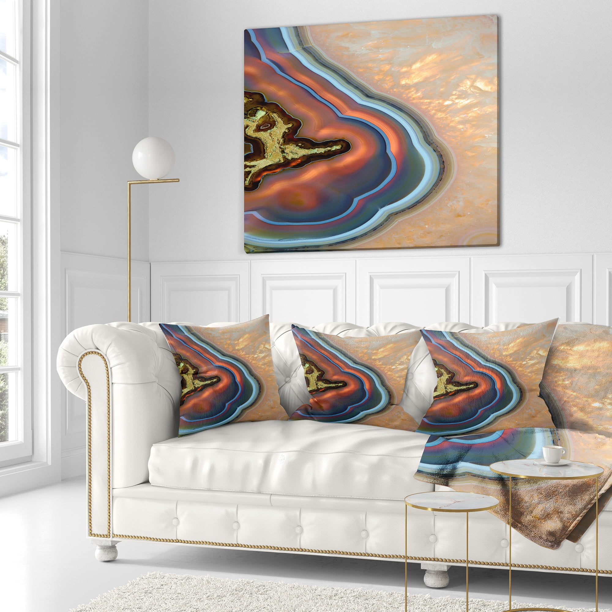 Designart Abstract Mineral Texture - Abstract Throw Pillow - 16x16