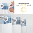 thumbnail image 2 of No Hook Shower Curtain and Liner Set, Blue Checkered Washable Fabric Shower Curtains for Bathroom, Bathtub, Farmhouse Modern Buffalo Plaid Waterproof Bathroom Curtains 36W x 72H, 2 of 9
