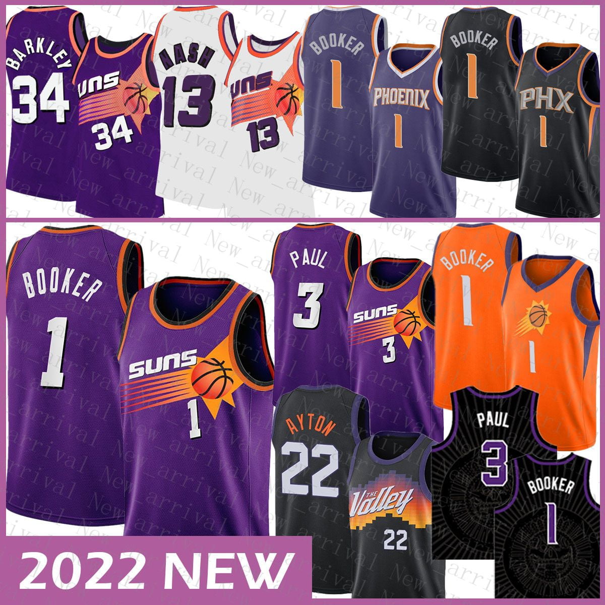 NBA_ 2022 Basketball Jersey 1 3 22 13 34 Phoenixs Sun Devin Booker