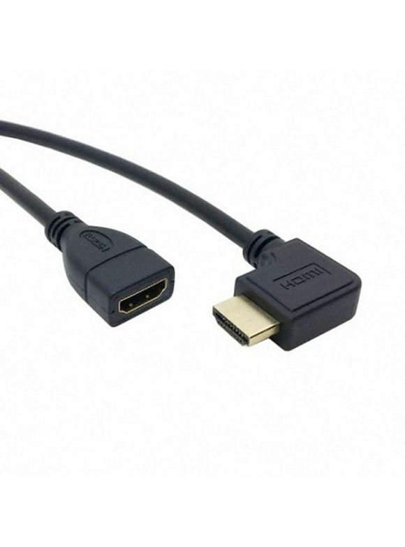 CY Right Angled 90 Degree Connector HDMI 1.4 with Ethernet 3D Type A male to A female Extension Cable 0.5m