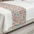 thumbnail image 2 of Skull Bed Runner, Halloween Themed Colorful Skulls and Crossbones Funny Cartoon Style Pattern Print, Decorative Accent Bedding Scarf for Hotels Homes and Guestrooms, Queen, Multicolor, by Ambesonne, 2 of 2
