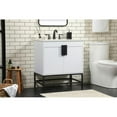 thumbnail image 2 of Elegant Decor Eugene 30" Aluminum MDF Single Bathroom Vanity in White, 2 of 8