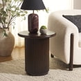 thumbnail image 2 of SAFAVIEH Agami Glam Wood Round End Table, Dark Brown, 2 of 8