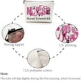 thumbnail image 4 of Bolsa de maquillaje de lona rosa con cierre metálico y estuche para cosméticos, neceser de viaje de polialgodón, ideal como regalo., 4 of 6