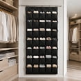 thumbnail image 5 of Over the Door Hanging Storage Organizer with Metal Hooks, 40 Cells Large Pocket Non-Woven Shoe Rack for Closet Black 76" x 26", 5 of 5