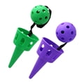 thumbnail image 1 of EeaseMX 2 juegos de pelotas de juguete para lanzar y lanzar, ideales para actividades al aire libre para niños (verde y morado), 1 of 7