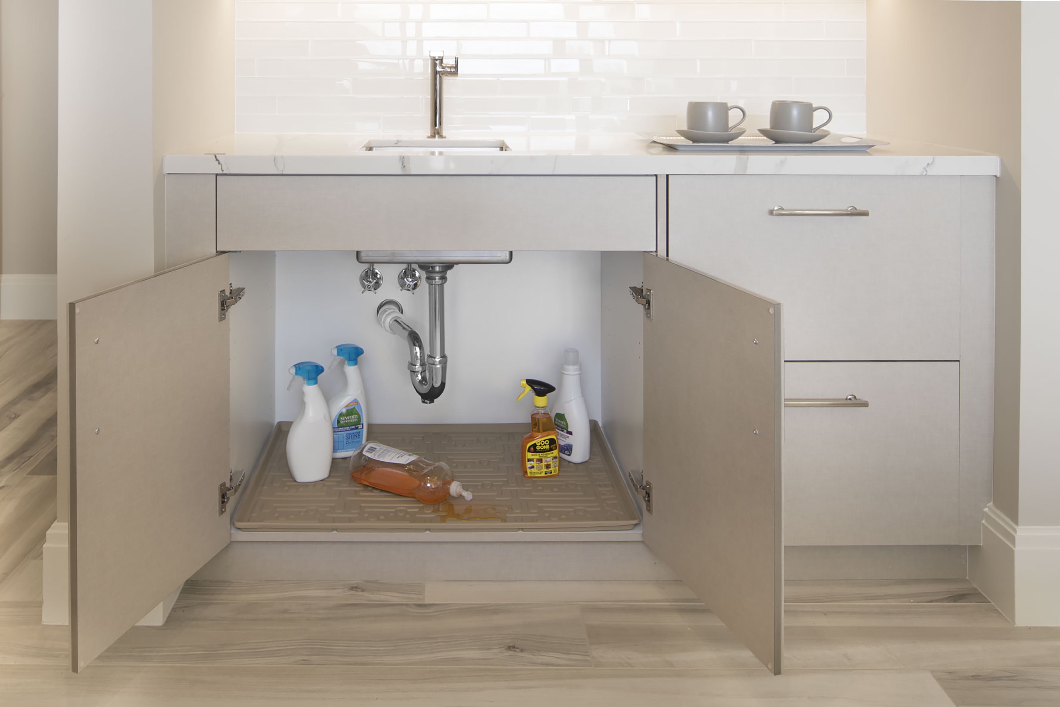 Xtreme Mats Under Sink Kitchen Cabinet Mat 33 5 8 X 21 7 Beige Xtreme Mats Under Sink Kitchen Cabinet Mat 33 5 8 X 21 7 Beige Walmart Com