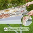 thumbnail image 6 of Floral Polyester Elastic Tablecloth, Square Waterproof Cover for Everyday Dining or Outdoor Meals, 34x34 Inch, 6 of 6