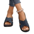 thumbnail image 3 of Domuza Orthopedic Casual Sandals for Women Slip on Non Slip Arch Support Summer Flat Sandals Wide Work Shoes 2026 New Beach Foam Shoes Blue 8（EU-40）, 3 of 4