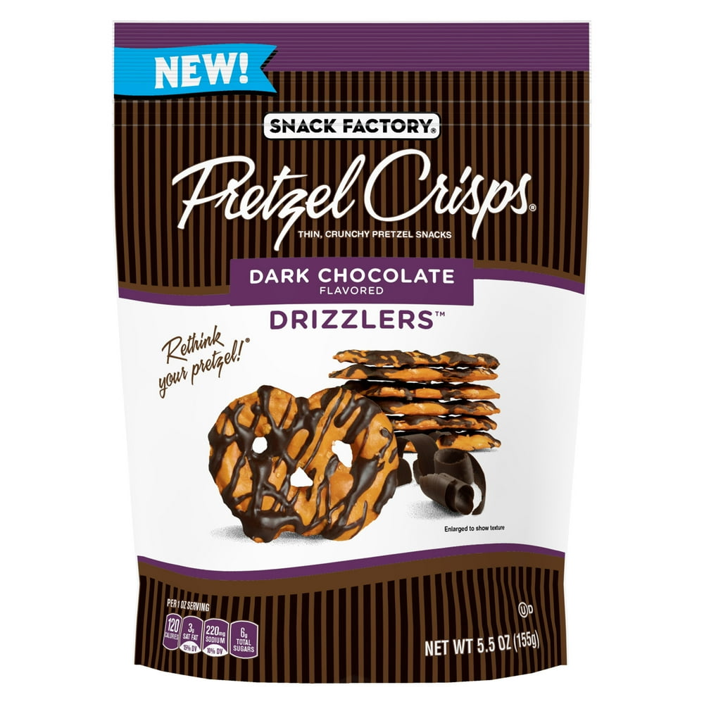 Snack Factory Pretzel Crisps Drizzlers, Dark Chocolate Drizzled