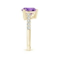 thumbnail image 3 of ANGARA Natural 2.18 Ct. Amethyst with Diamond Classic Ring in 14K Yellow Gold for Women (Ring Size: 11.5), 3 of 10
