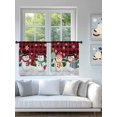 thumbnail image 4 of Cute Snowman Sheer Curtains 45 Inch Long 2 Panels, Snowflake Winter Red Plaid Christmas Light Filtering Rod Pocket Semi Sheer Curtains, Sheer Voile Drapes for Living Room Bedroom, 52"x45", 4 of 5