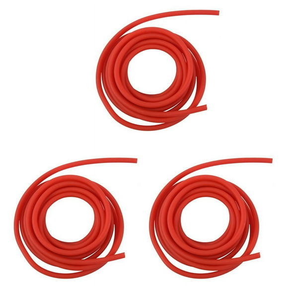 3X Tubing Exercise Rubber Resistance Band Catapult Dub Elastic, Red 2.5M