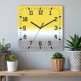 thumbnail image 6 of Yellow White Grey Ombre Wooden Wall Clock Silent Non Ticking, Modern Abstract Aesthetics Square Wall Clocks Battery Operated, Decor Clock for Home Office, Living Room, Kitchen, 12 Inch, 6 of 9