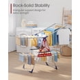 thumbnail image 6 of Sakugi Clothes Drying Rack, 2-Tier Foldable Laundry Drying Rack for Clothing with 32 Rods, Rustproof, Freestanding, for Indoor & Outdoor, 55" x 22.8" x 36.5", Silver and Blue, 6 of 9