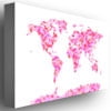 Trademark Art "Love Hearts Map" Canvas Wall Art by Michael Tompsett