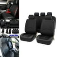 thumbnail image 3 of Luzkey PU Leather Car Seat Covers Washable Front Rear Seat Covers Classic Waterproof Protector for Vehicles Suvs Car Accessories Black, 3 of 7