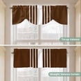 thumbnail image 5 of Brown White Stripe Tie Up Valance Curtains for Windows, Kitchen Curtains Window Treatments, Modern Rustic Vertical Striped Short Window Shades Valances for Bedroom Bathroom Cafe 54"x18", 5 of 8