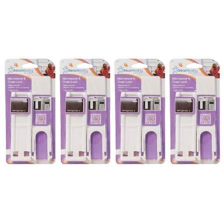 Dreambaby Microwave and Oven Lock Safety Adhesive, White, 4 Pack