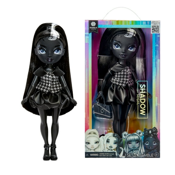 Rainbow High Shadow High Shanelle Onyx, Grayscale 11” Fashion Doll, Black Hair, Stylish Handbag, Kids Gift 4-10 Years