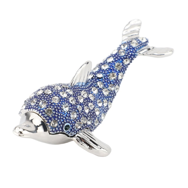 CAJA DE ALMACENAMENTO DE JOYAS, CAJA DE DIAMANTES DE DIAMANTES DE DIAMANTE VERSÁTIL EN Forma de Delfín Hecho A Mano Para Collar de Anillo