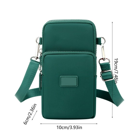 JeashCHAT Small Crossbody Bag Gifts for Women, Mini Phone Purses with Crossbody Strap, Cell Phone Bag 3 Layer Multi Pocket Nylon Shoulder Bag Handbag with Zipper Closure