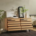 thumbnail image 3 of Walker Edison 60” Contemporary Solid Wood 6-Drawer Dresser, Natural Pine, 3 of 16