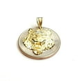thumbnail image 5 of 14k yellow solid Gold tiger male head face Pendant diamond cut fine jewelry 2g, 5 of 12