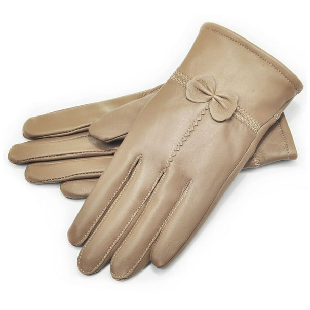 Ladies light tan clearance leather gloves