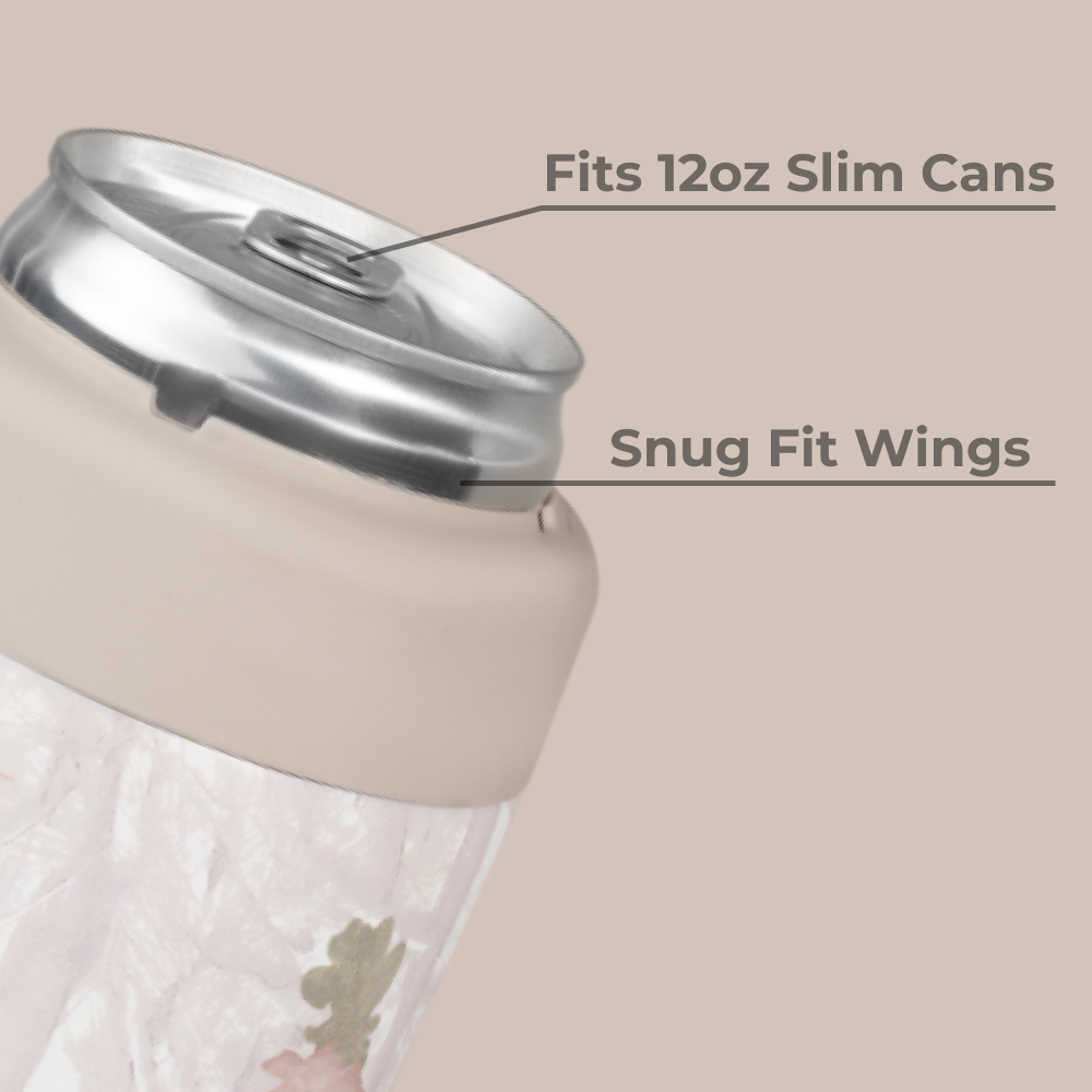 HydroJug Can Cooler - Slim 2-in-1 Insulated Can Cooler Cup 12oz - Stainless Steel, Non-Slip Rubber Base, Screw-Top Lid - Camo