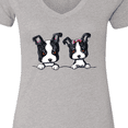 thumbnail image 4 of Inktastic Boston Terriers (dark Apparel) Women's V-Neck T-Shirt, 4 of 5