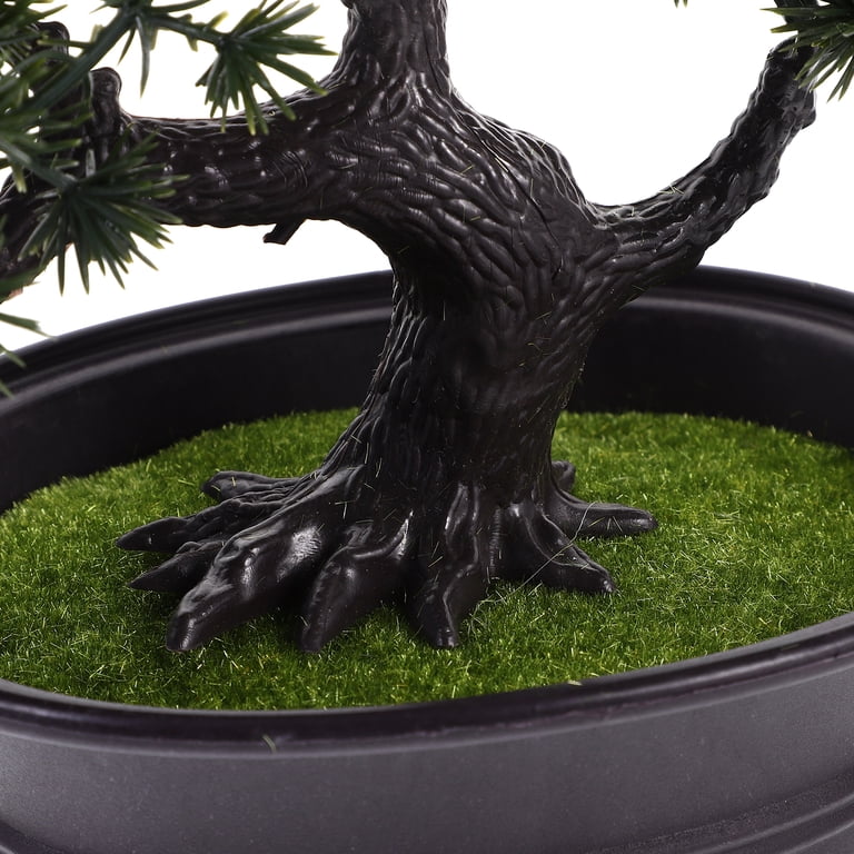 Greenadscape Desktop Decoration Bonsai Tree Artificial Bonsai Tree Green  Plastic 1Set 11.8x6.1x5.5in